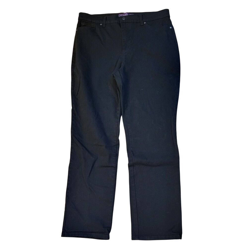 Gloria Vanderbilt Amanda Straight Leg Women's size 14 Black Denim Jeans